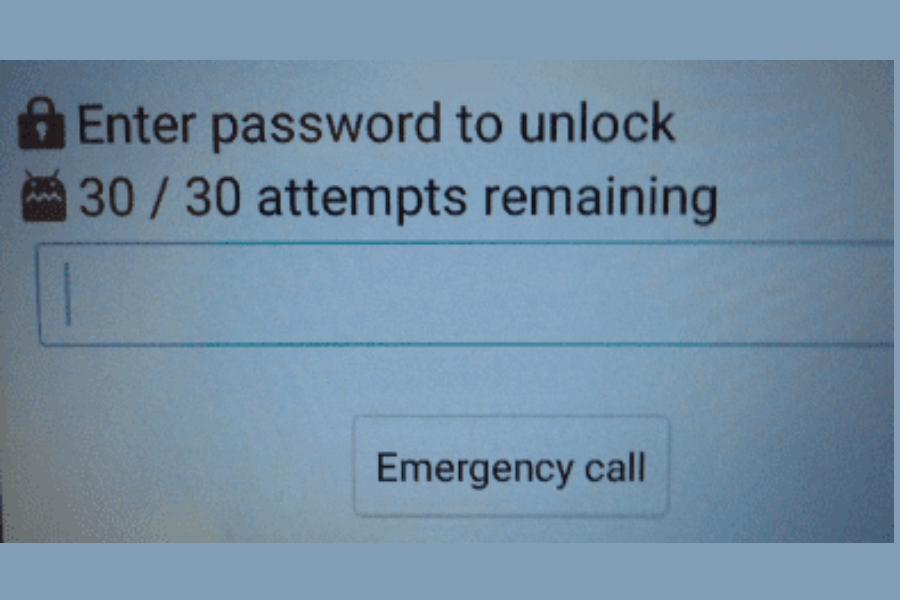 enter password to unlock 30/30 attempts remaining