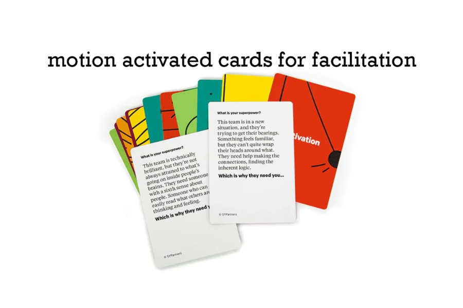 motion activated cards for facilitation